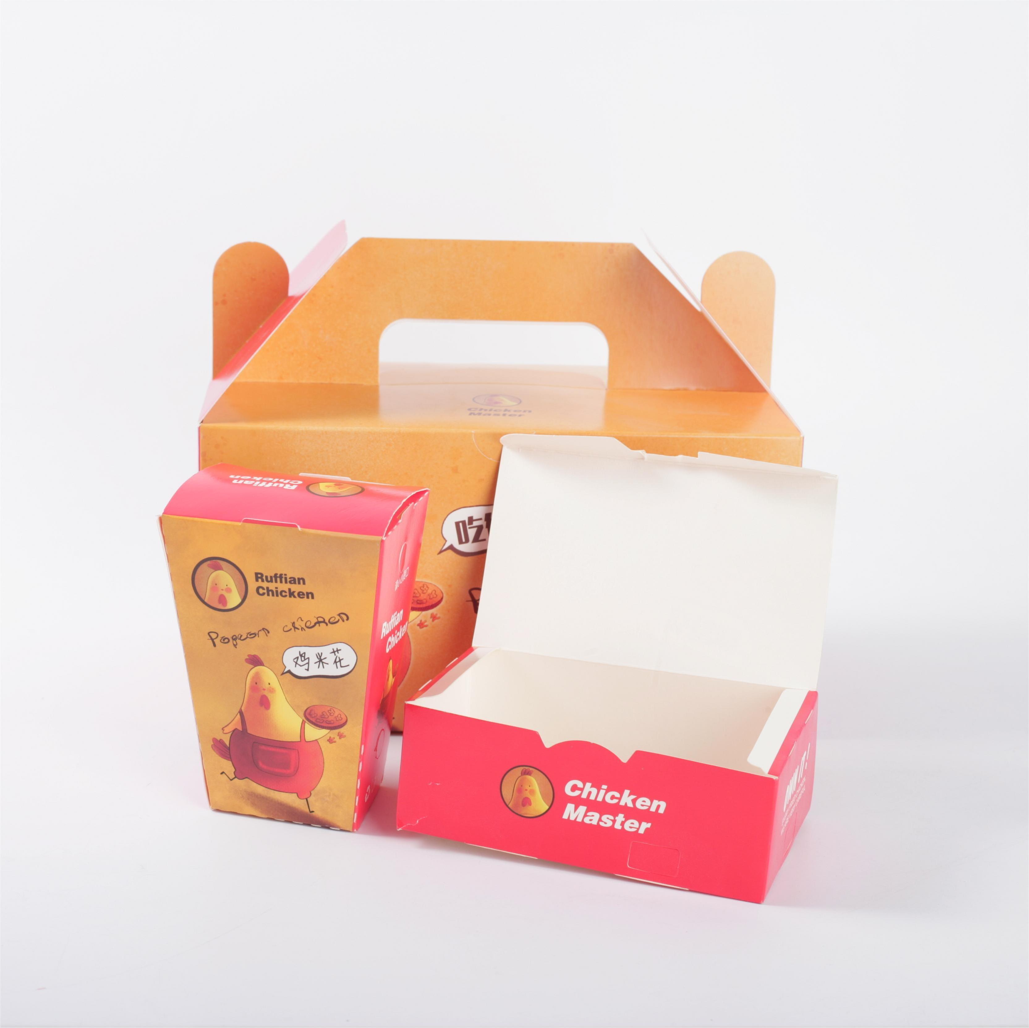 White Biodegradable Craft Fries Box Packaging Custom Print Packing Cardboard Paper Box Chicken Wings Packaging