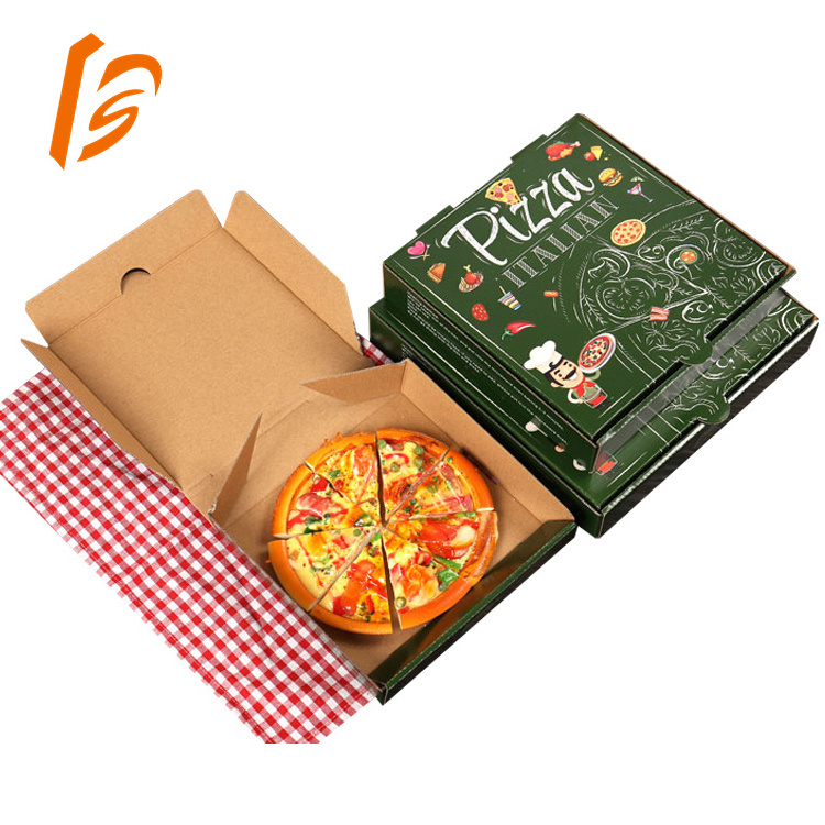 White 9 12 16 Inch Biodegradable Pizza Carton Packaging Food Grade Rectangle Custom Printed Pizza Box