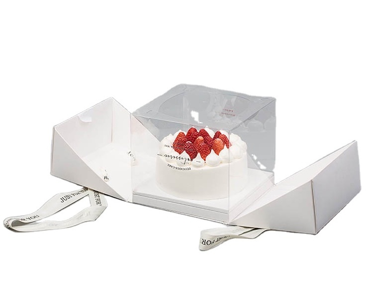 Luxury Transparent Clear Tiramisu Cake Cupcake Packaging Boxes Tall With Lid