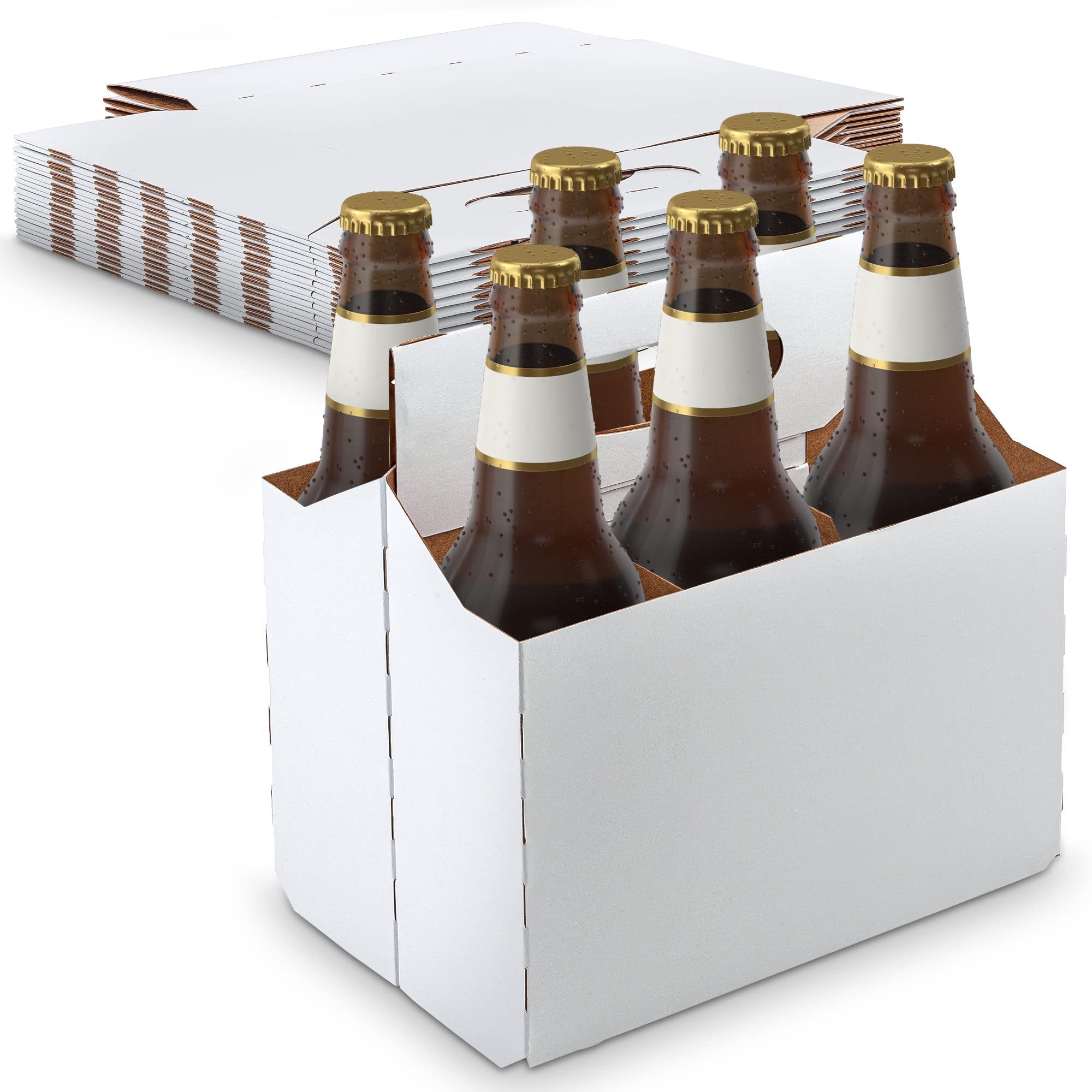 Eco-Friendly 3 4 6 8 bottle pack wine beer corrugated box carrier beer shipping box with handle