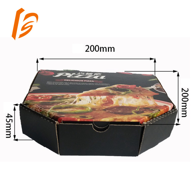 Biodegradable Black Corrugated Pizza Motorcycle Packaging Frozen Printed Delivery Pizza 10 11 18 Inch Box