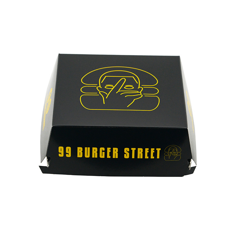 Custom printed kids snacks set hamburger burger fast food paper container for french fries fried chicken wing packaging boxes