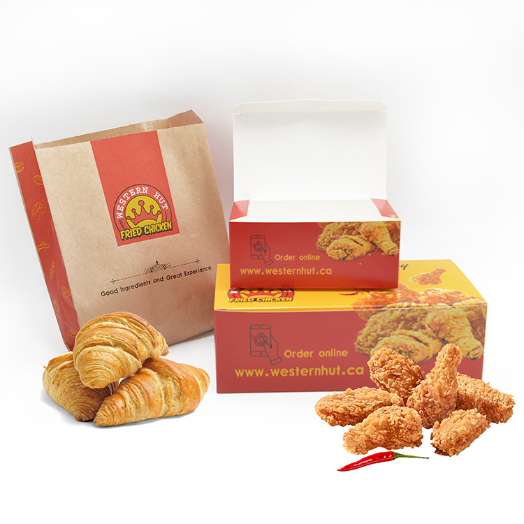 White Biodegradable Craft Fries Box Packaging Custom Print Packing Cardboard Paper Box Chicken Wings Packaging