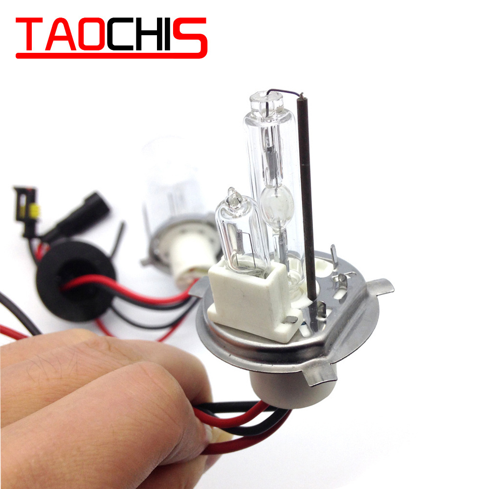 TAOCHIS 12V 75W H4-2 Hi/Lo Xenon HID Bulbs Halogen Lamp Headlights 4300k 5000k 6000k 8000k Car HID fog Lights replacement