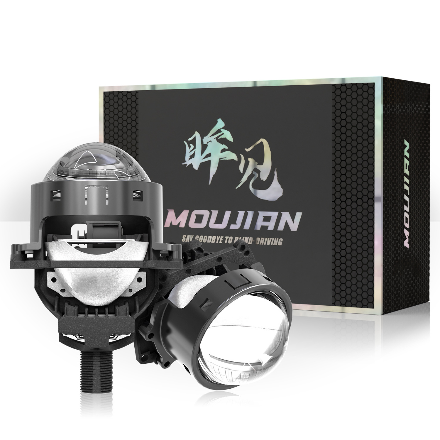 MJ LED Lights Car Led Headlights Driving Projector Lens 12V 58W Mounting Headlight Accessories Auto Upgrade 3.0 Inch Head Light