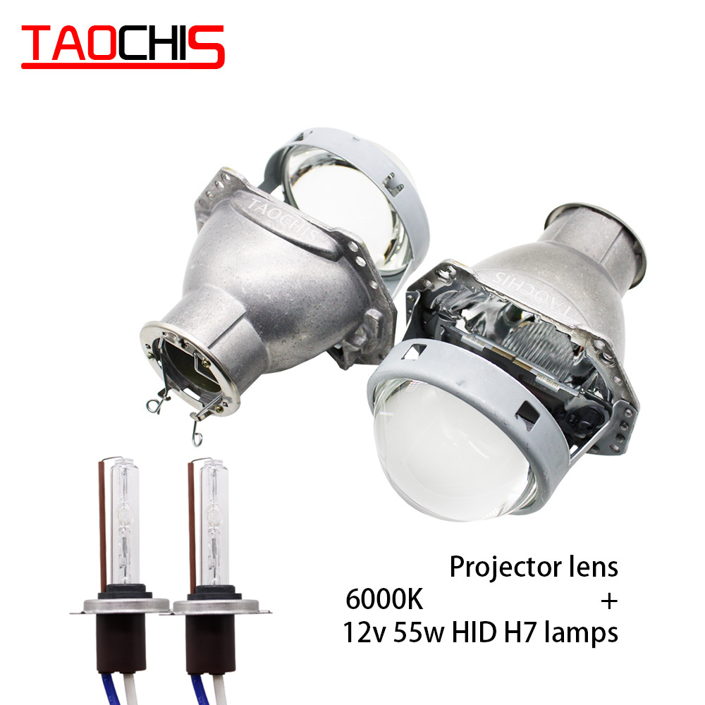 TAOCHIS 3.0 Inches Bi Xenon HELLA 3R G5 H7 Halogen Projector Lens Auto Car HID headlights Led Replacement Hi/low Beam Lights