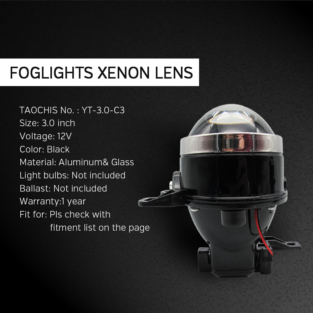 TAOCHIS 3.0 inch High Low Beam Projector Lens For HAVAL H5 H6 Greatwall Bi-Xenon HID H11 fog lights Lamp Bulbs