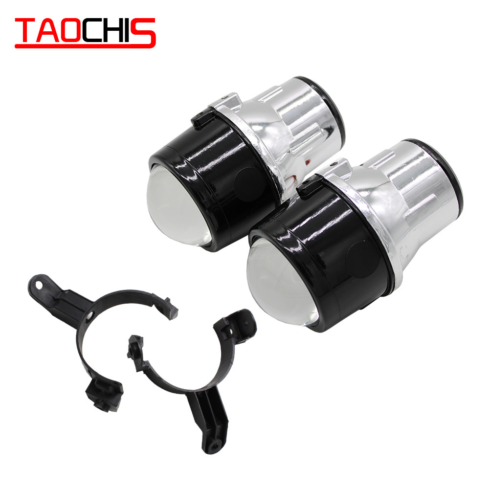 TAOCHIS Car 2.5 inch fog lamp Bi-xenon projector lens dedicated For CHEVROLET AGILE AVEO SPIN ONIX H11 hid xenon light bulb