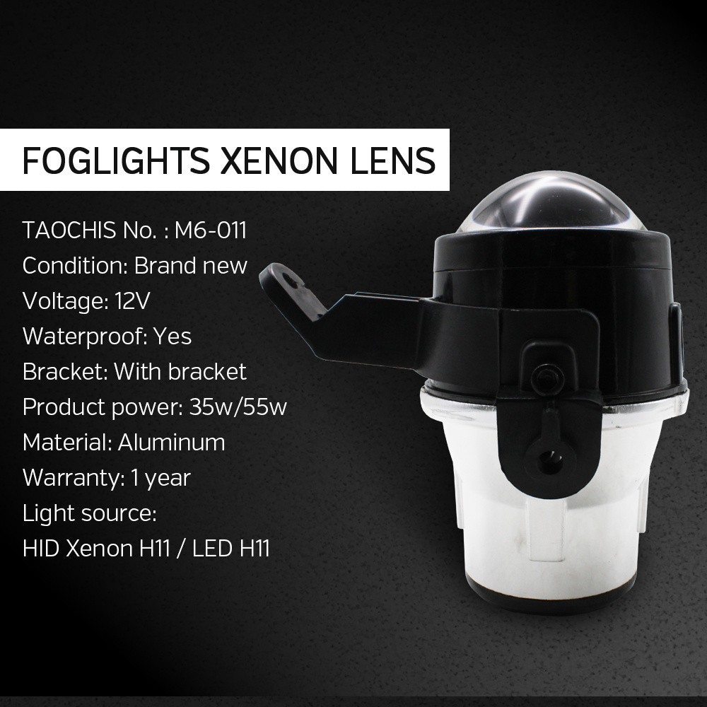 TAOCHIS Car 2.5 inch fog lamp Bi-xenon projector lens dedicated For CHEVROLET AGILE AVEO SPIN ONIX H11 hid xenon light bulb