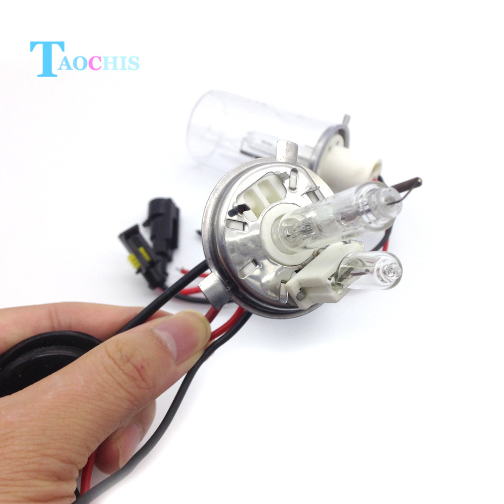 TAOCHIS 12V 75W H4-2 Hi/Lo Xenon HID Bulbs Halogen Lamp Headlights 4300k 5000k 6000k 8000k Car HID fog Lights replacement