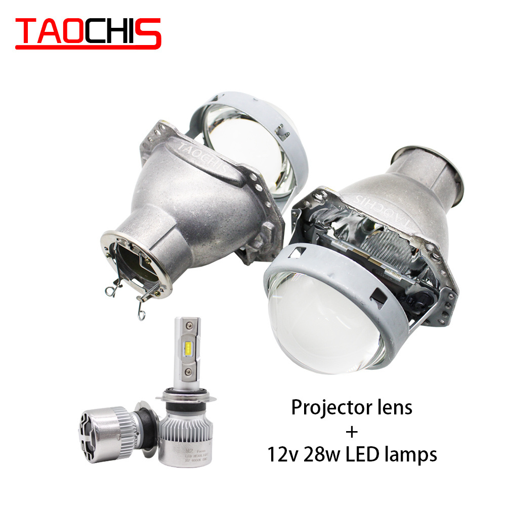 TAOCHIS 3.0 Inches Bi Xenon HELLA 3R G5 H7 Halogen Projector Lens Auto Car HID headlights Led Replacement Hi/low Beam Lights