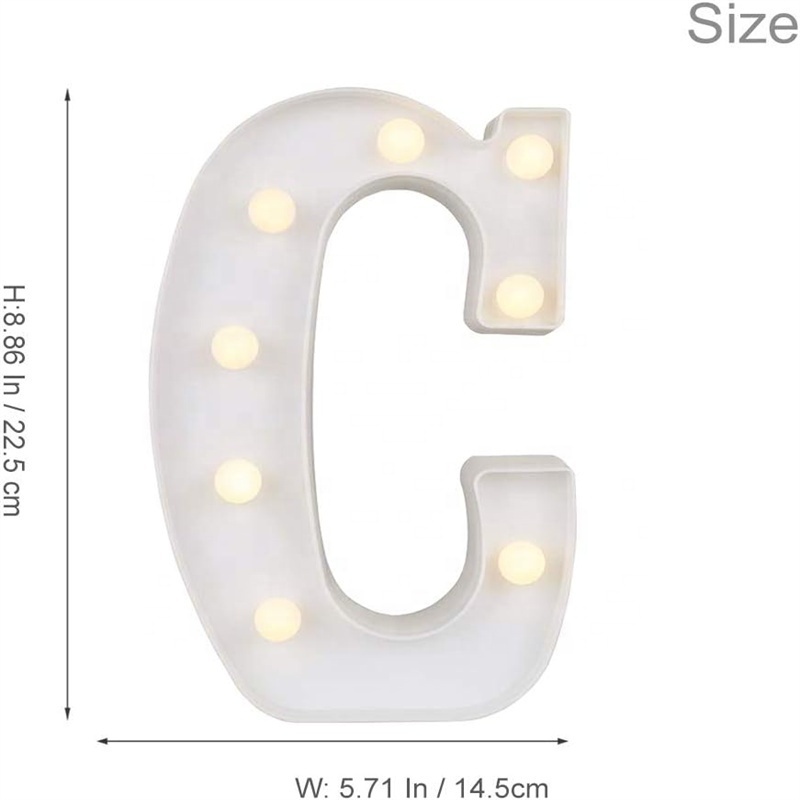 LED Marquee Light Letters Night Light Sign Battery Powered Christmas Lamp Wall Stickers for Wedding Birthday Home Bar Decoration