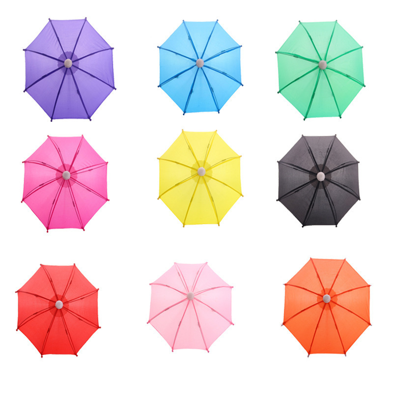 Promotional Kids Toy Umbrella 8 Inch Doll Umbrella Dollhouse Miniature for Dolls and Kids Playing