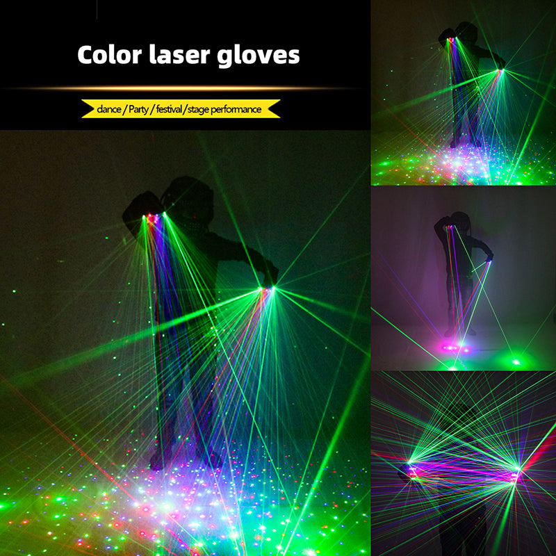 Laser Gloves Multi-line 4 Heads Beam Light DJ Disco For Finger Halloween Christmas Party Nightclub Singer Dancing Props