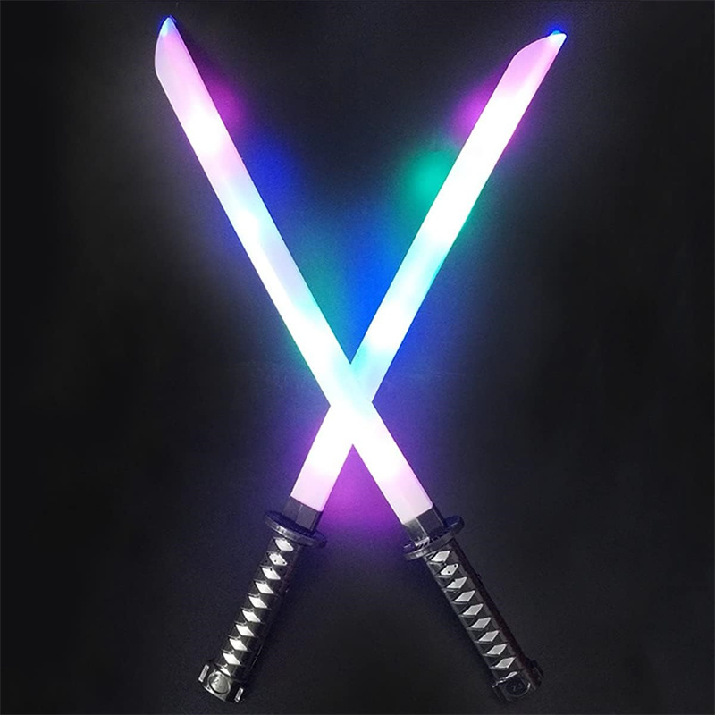 Party Kids Cosplay Luminescence Prop Flash Sword Light Up Toys Saber Pixel Double Flashing Music Led Flashing Toy Swords