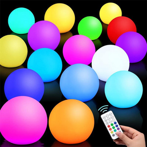 Swimming Pool Toys Flashing Beach Ball Glow 16'' LED 13 Colors Changing Inflatable Floating Light Up Ball With Remote