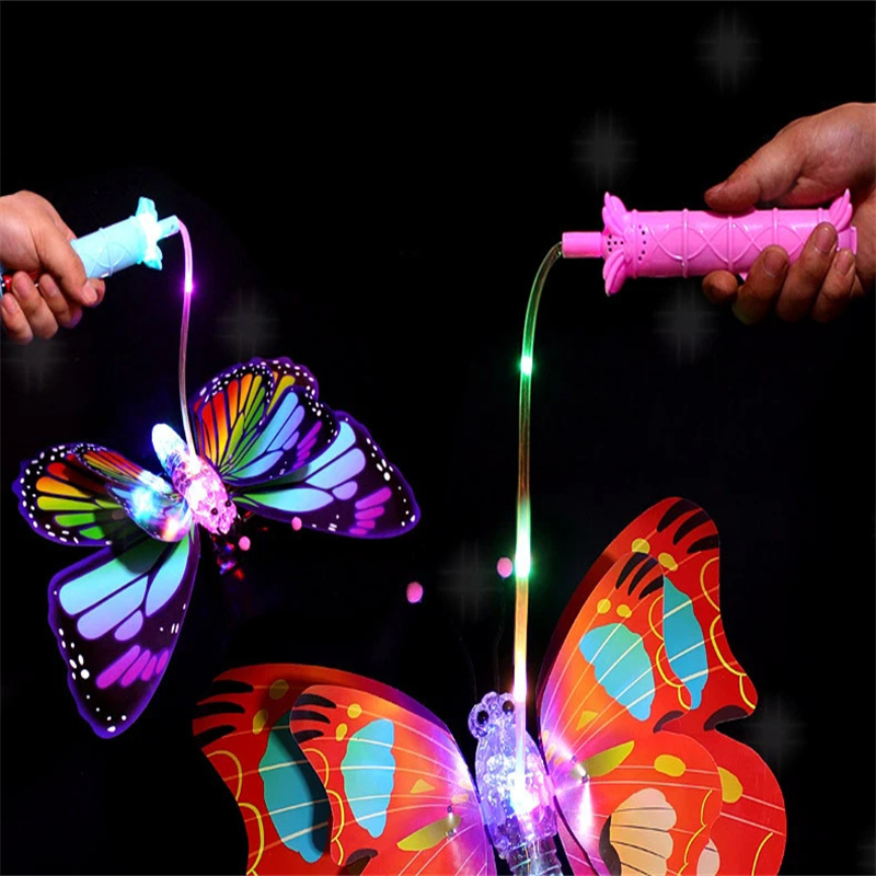 Electric butterfly portable lantern kid's toy music wings flashing butterfly illuminated LED Glowing Flashing Colorful butterfly