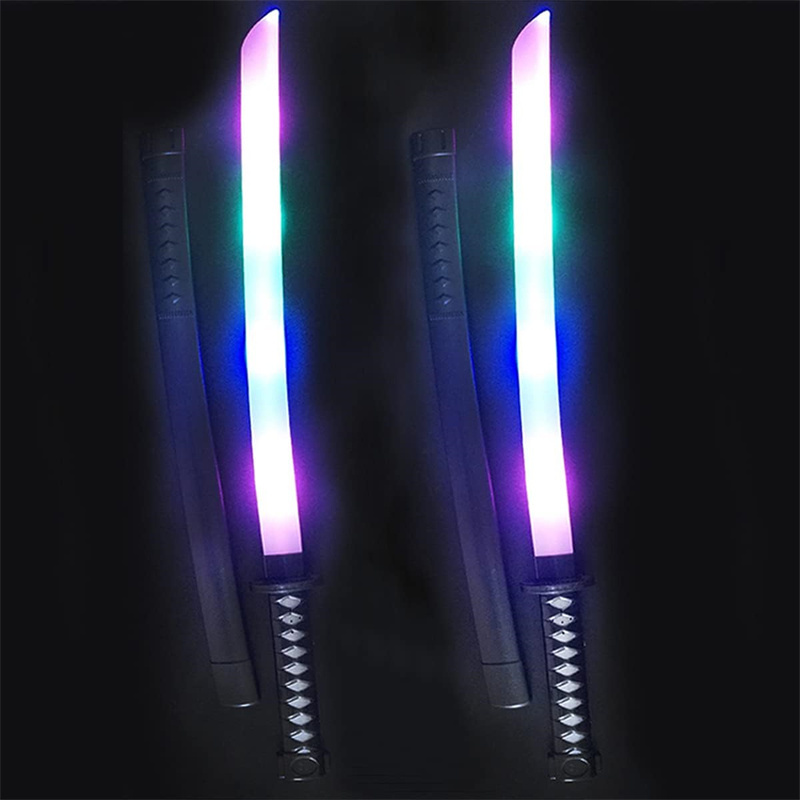 Party Kids Cosplay Luminescence Prop Flash Sword Light Up Toys Saber Pixel Double Flashing Music Led Flashing Toy Swords