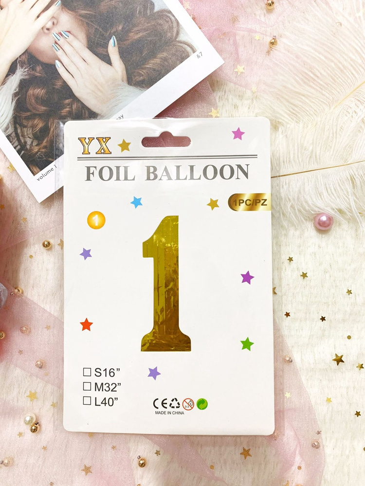 2020 New Birthday Party Supplies Giant Globos De Numero Card Packing 32'' 0-9 Helium Number Letter Foil Balloons