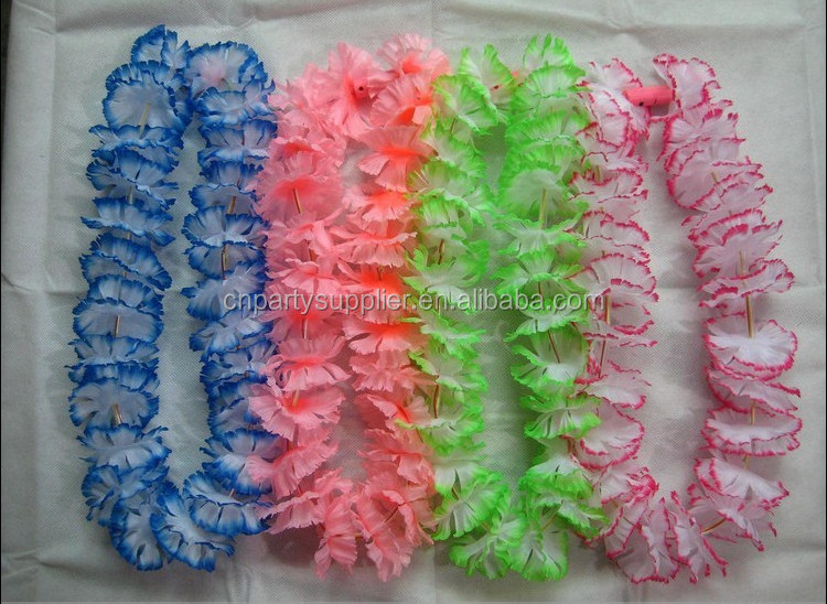 LED Hawaiian Lei Party Decoration Light Up Flower Leis For Hawaiian Luau Party Supplies Light Up Christmas Hawaii Lei Necklace