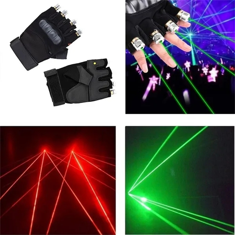 Laser Gloves Multi-line 4 Heads Beam Light DJ Disco For Finger Halloween Christmas Party Nightclub Singer Dancing Props