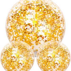 Popular Silver Glitter Beach Ball Sequin Inflatable Beach Ball Confetti Beach Ball Pool Toys For Swimming Outdoor Summer