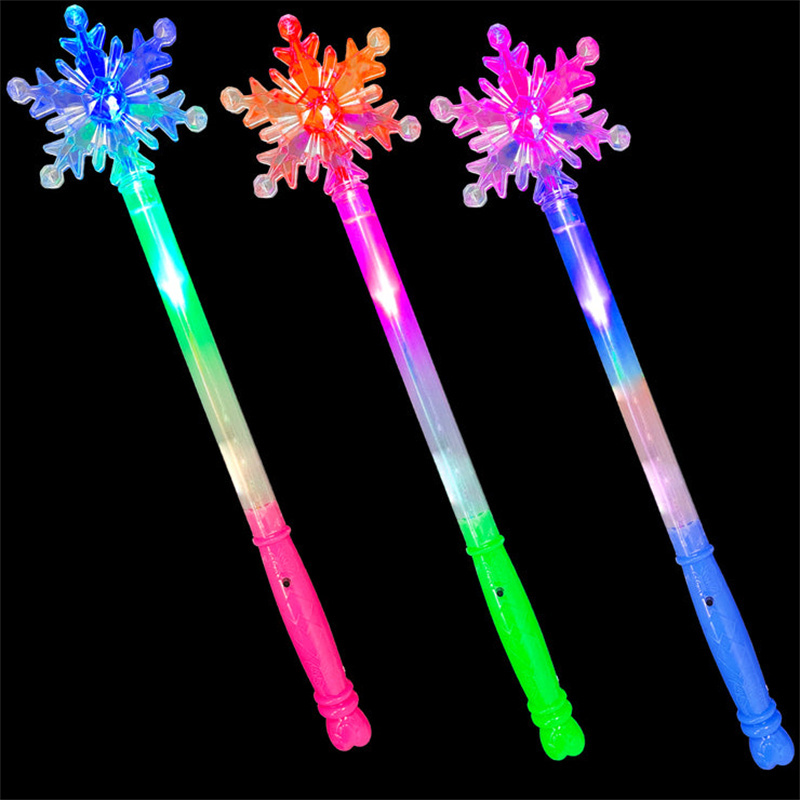 LED Flashing Lights Up Glow Sticks Snowflake Wand Party Concert Kids Gift Glowing Toys