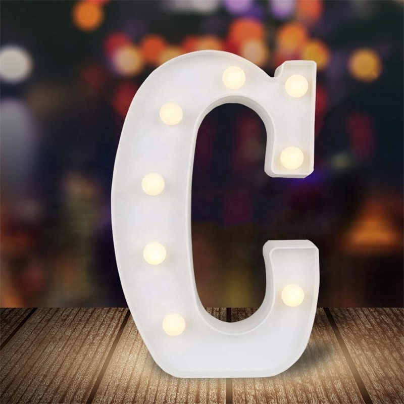 LED Marquee Light Letters Night Light Sign Battery Powered Christmas Lamp Wall Stickers for Wedding Birthday Home Bar Decoration