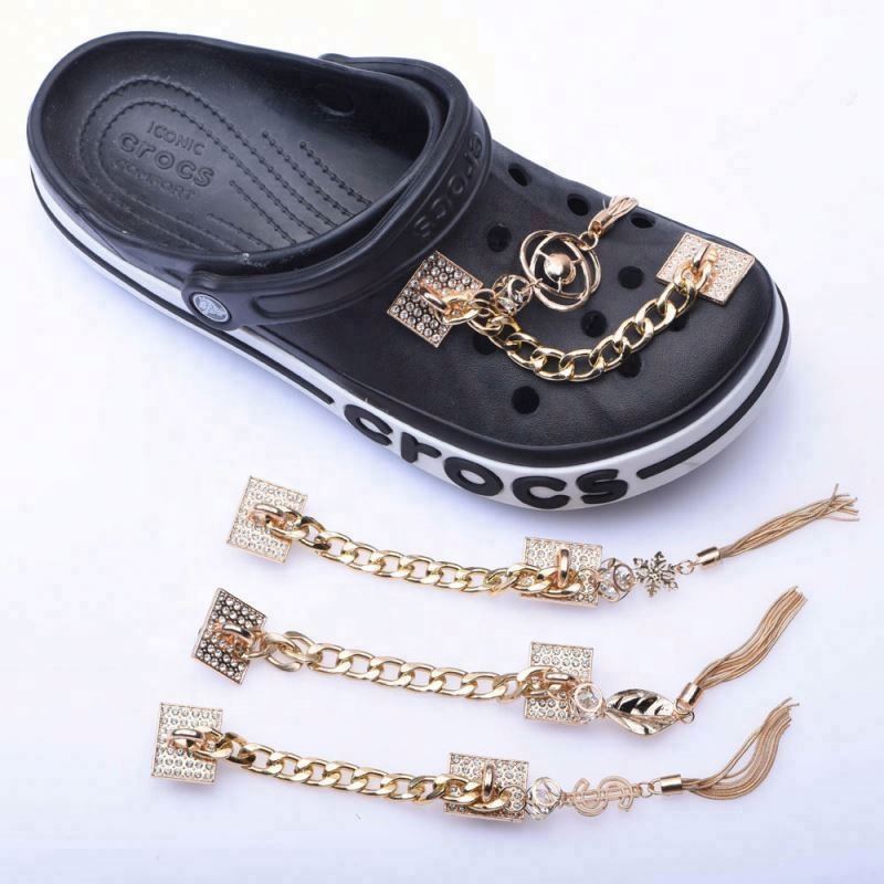 Glitter Bling designer charms For Lady shoes  charms designer jiz new design metal bling shoe charm for clog chain