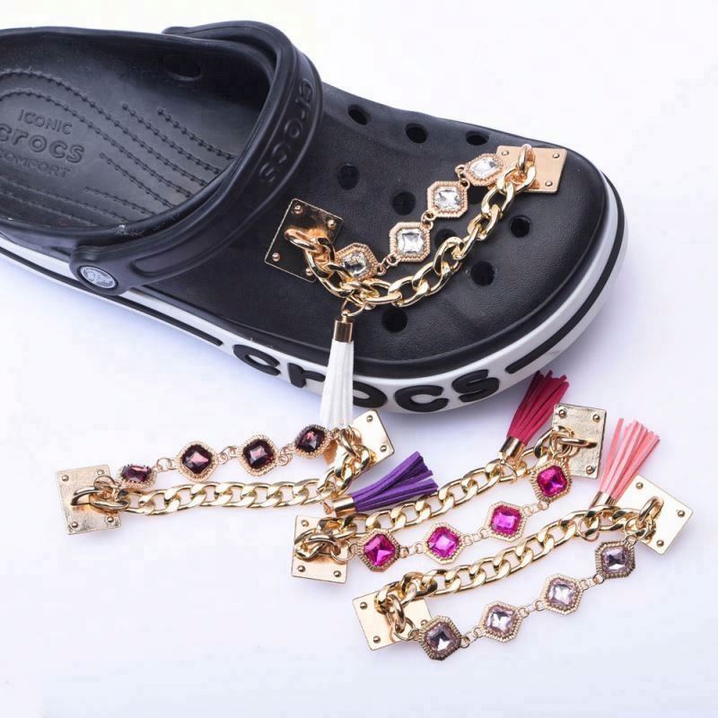 Glitter Bling designer charms For Lady shoes  charms designer jiz new design metal bling shoe charm for clog chain