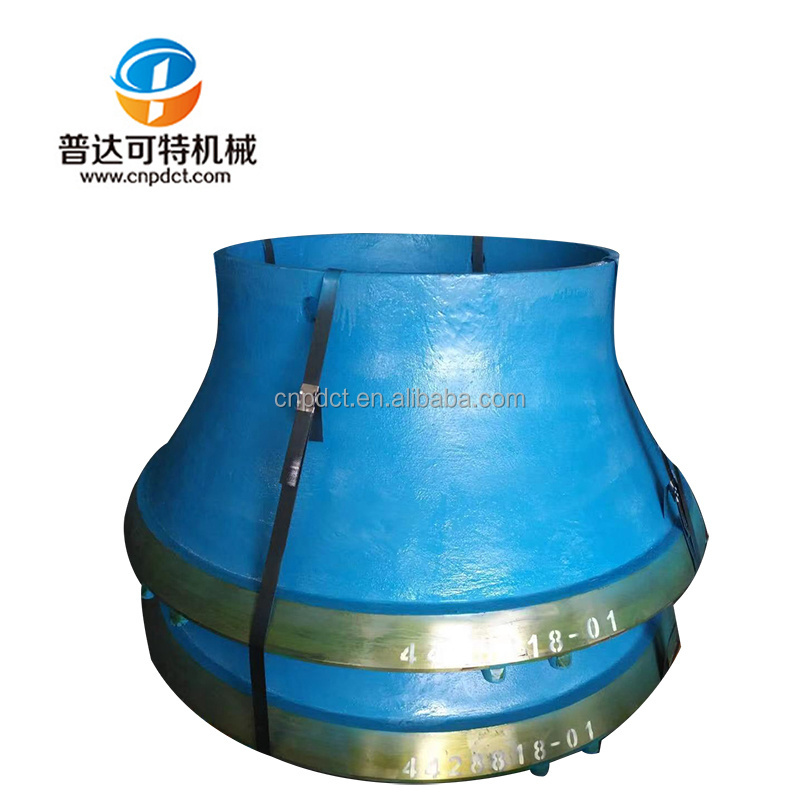 High manganese steel wear resistant cone crusher mantle concave parts spare wear liner