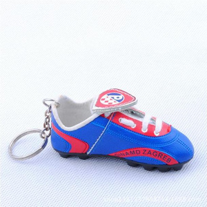 promotional gift mini soccer shoes key chains PVC football shoes key rings 3D shoes key chains custom logo