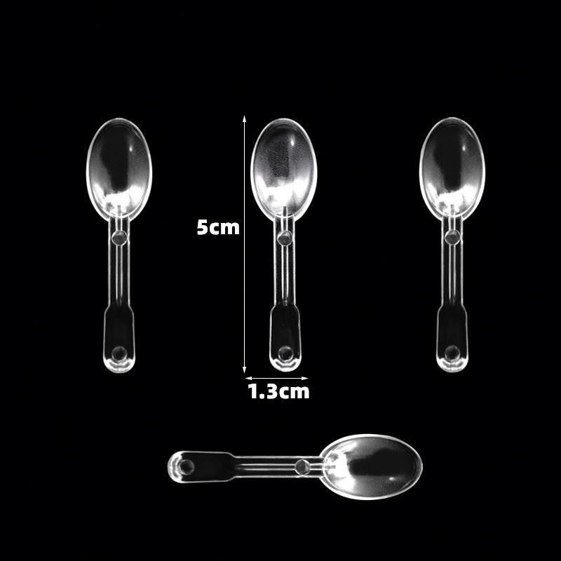 TOPEAK 5cm plastic food grade mini transparent spoon, Disposable small cake ice cream scoop