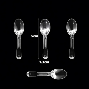 TOPEAK 5cm plastic food grade mini transparent spoon, Disposable small cake ice cream scoop