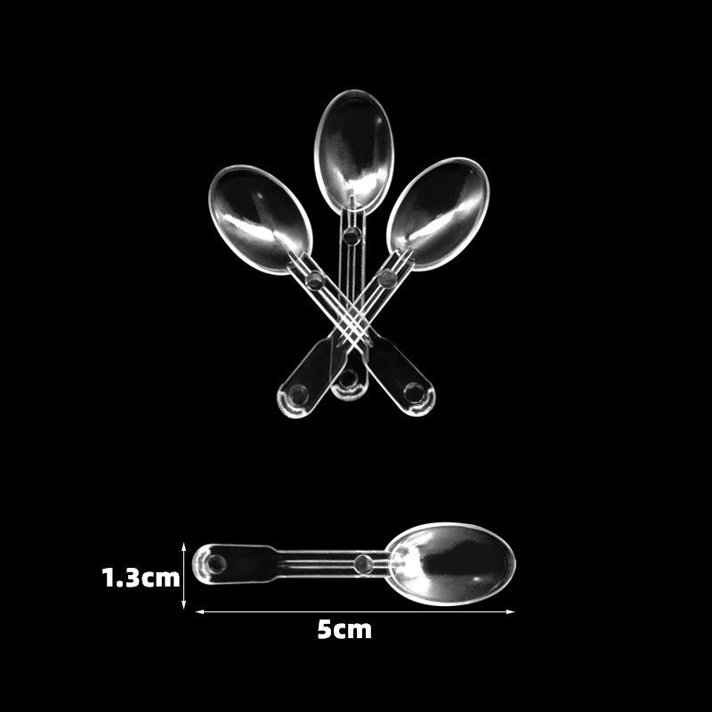 TOPEAK 5cm plastic food grade mini transparent spoon, Disposable small cake ice cream scoop