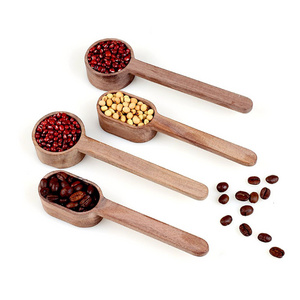 Factory direct sales Beech Wood 5g/8g/10g Measuring Spoon Short Handle Walnut Wooden Coffee Powder Bean Scoops Seasoning Spoons