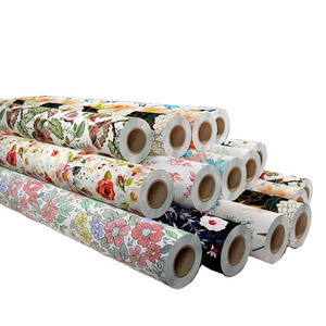 Hot selling PVC Floral  wall stickers Waterproof Self-Adhesive peel & stick  Wall wallpaper roll 45cm wide