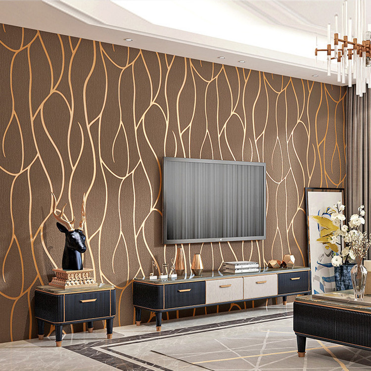 High quality wallpaper modern 3d non woven wallpaper living room TV background wall wallpaper