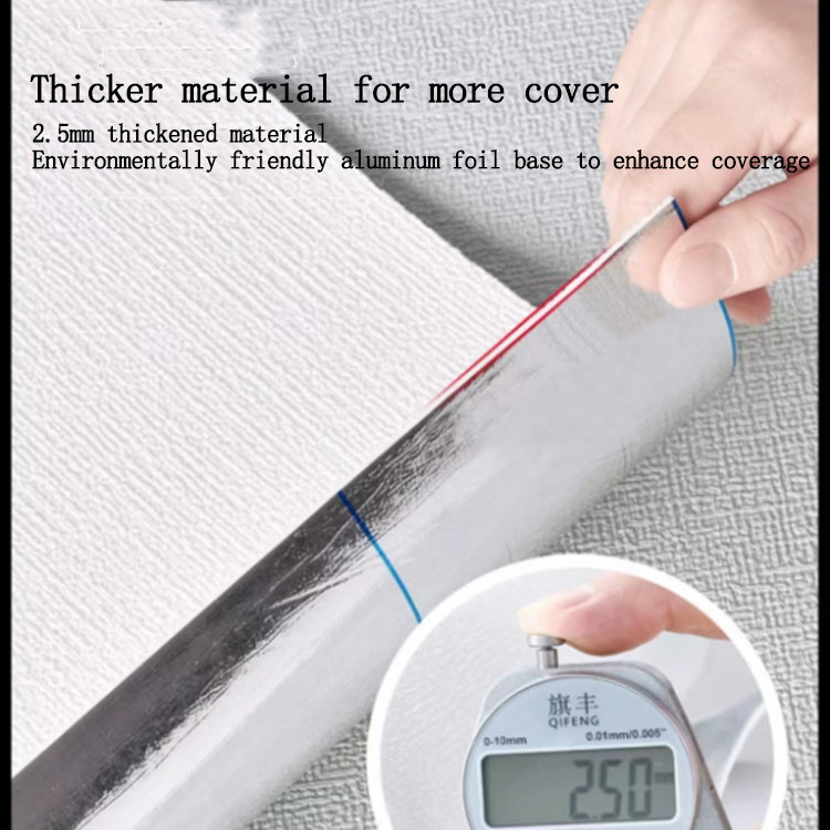 3D self-adhesive wallpaper stripe room aluminum film adhesive wallpaper simple peel and stick wallpaper