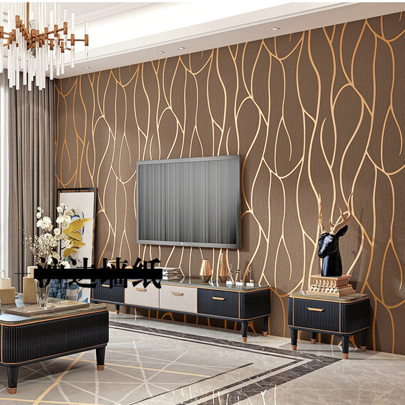 High quality wallpaper modern 3D 3d non woven wallpaper living room TV background wall wallpaper