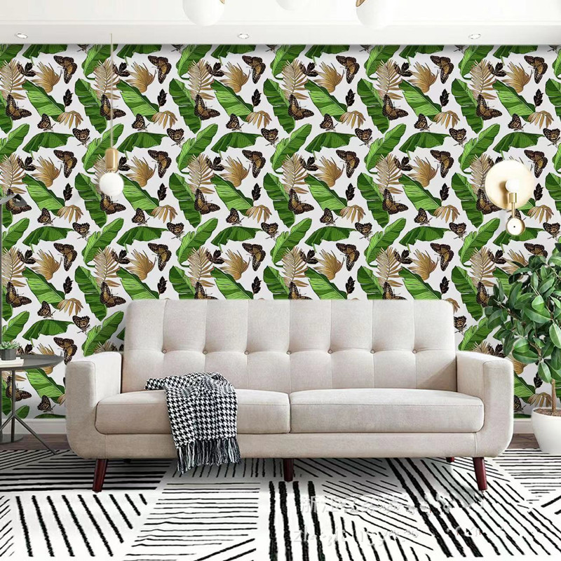 Popular plant and flower pattern waterproof PVC Adhesive wallpaper for furniture  living room and furniture