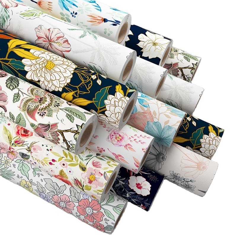 High quality  tropical rain forest wind style  PVC Self-Adhesive peel & stick wallpaper roll for furniture wall covering