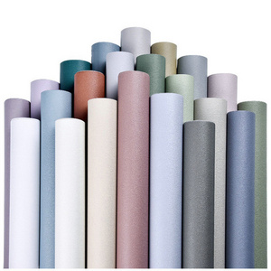 Wholesale Solid Color Self Adhesive PVC Wall Paper Wallpaper roll For Home Wall Decorative