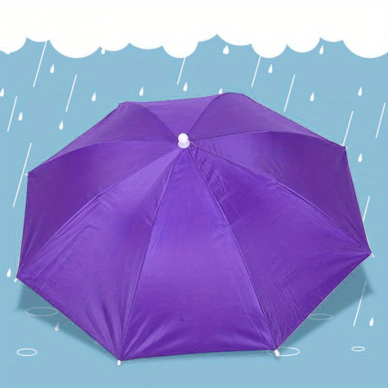 55cm UV Protection Umbrella Hat - Windproof Foldable Outdoor Custom Promotion Fan Gift Mini Sun Rain Hat Head Umbrella