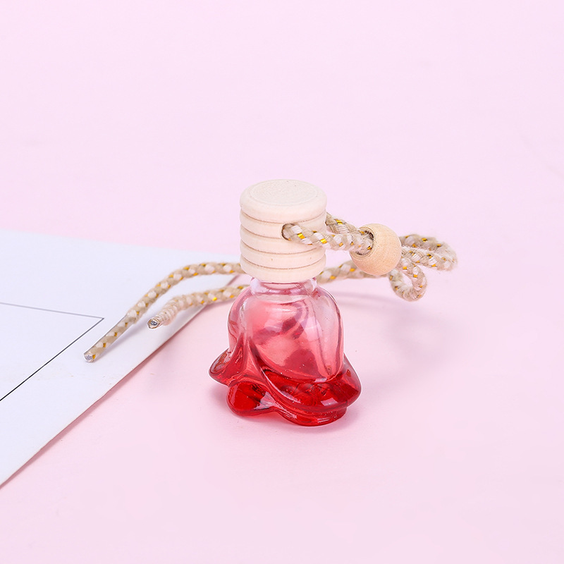 MUB 8ml Car perfume pendant car perfume bottle perfume pyramid lid polygon bottle colorful empty glass bottle