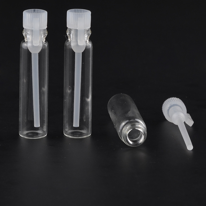 MUB 1ml 2ml Glass Tester Bottle Perfume Sample Vials Mini Glass Tubes with Plastic Stick