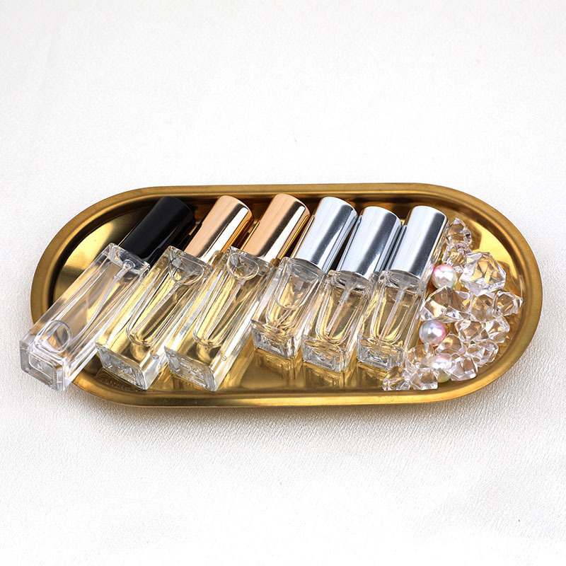 MUB Empty Mini 3ml 5ml 10ml Clear Square Refillable Perfume Glass Bottles