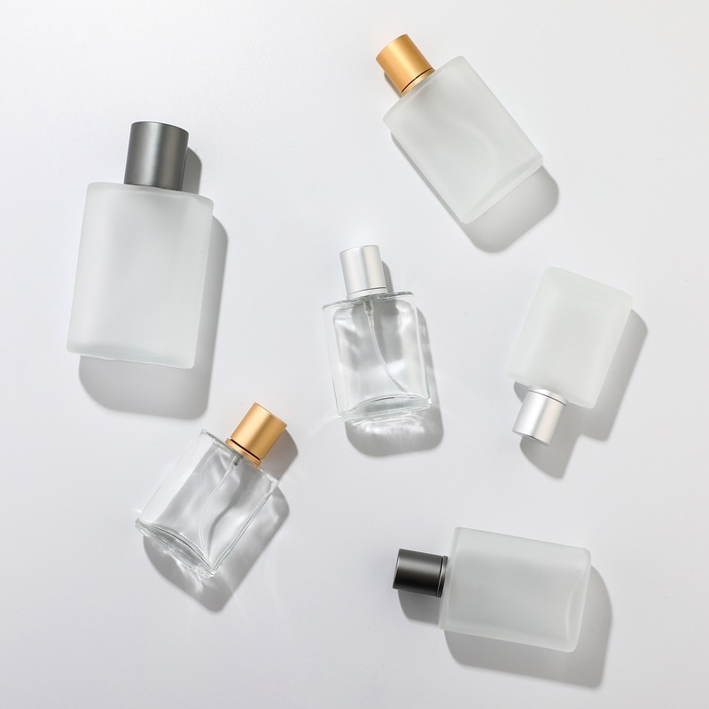 MUB 30ml 50ml Clear Frosted Glass Spray Bottles Empty Screw Neck Refillable Perfume Glass Spray Atomizer Bottle