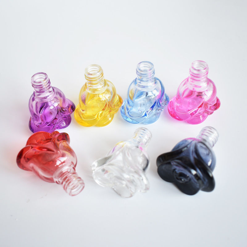 MUB 8ml Car perfume pendant car perfume bottle perfume pyramid lid polygon bottle colorful empty glass bottle