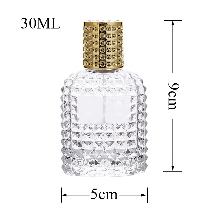 MUB 30ml 50ml Pineapple Shape Glass Perfume Bottle Refillable Glass Parfum Spray Bottles